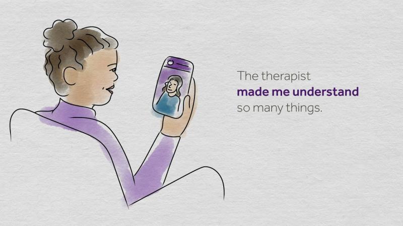 Still from the Teladoc Health mental health video series